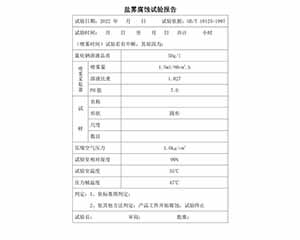鹽霧箱測試報告樣板